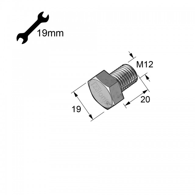 HEXAGON HEAD STEEL BOLT M12x20